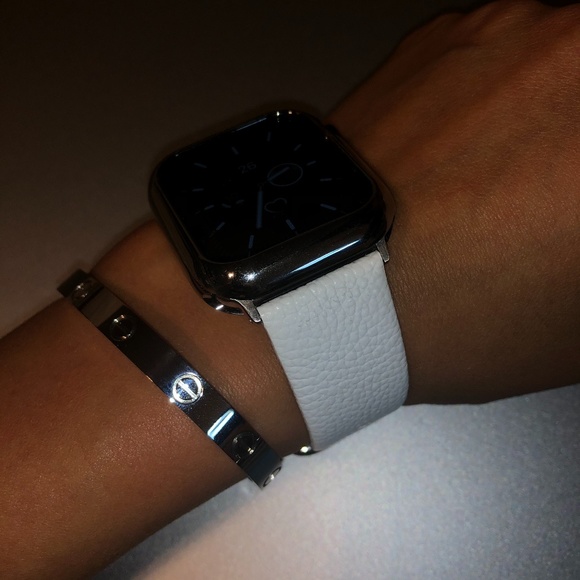 Apple Watch Band Modern White Leather 40mm - Picture 3 of 5